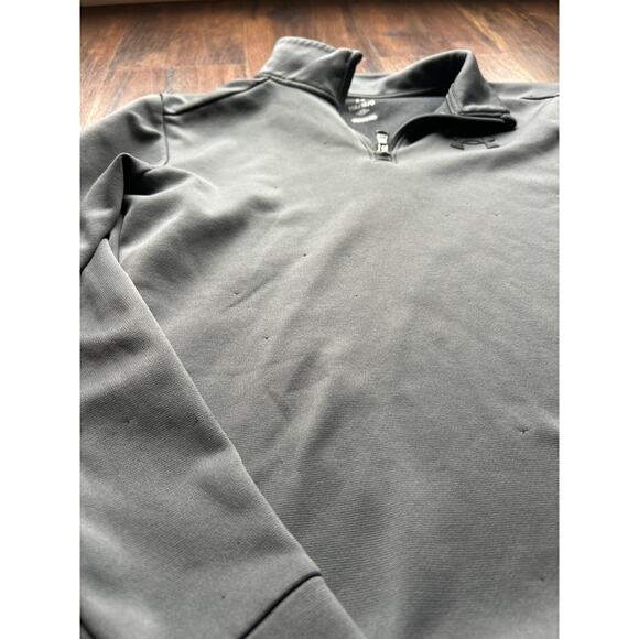 Under Armour 1/4 Zip Sweatshirt Youth Lg Gray Burgundy Loose Fit Fleece Lot of 2 - Picture 7 of 10